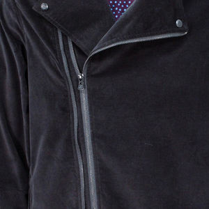 Abrigo de Terciopelo para Hombre de Primera Calidad, con Cuello Alto y Logotipo Frontal, Diseño Personalizado, Estilo Urbano - Product Image 4