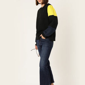 Pull en molleton uni à col rond pour femme, anti-rétrécissement, à manches longues, en coton tricoté, haut décontracté pour l'hiver - Product Image 4