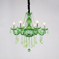 Lustre en cristal vert émeraude en forme de tube de verre, lignes verticales, éclairage artistique moderne pour chambre à coucher, salon, lampe suspendue