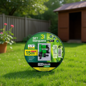 Juego de Mangueras y Enrolladores de Jardín de 15 Metros, Manguera con Accesorios, Tubería de 1/2 Pulgada - Product Image 2