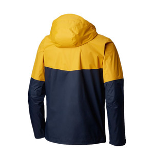 Men's Hooded Color Blocking Waterproof Jacket Casual Autumn Polyester Zipper Front Regular Sleeve Style Outerwear - Product Image 2