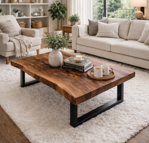 <b>For</b> Modern Contemporary Accent Wood & Meal <b>Coffee</b> Side <b>Table</b> with metal <b>legs</b> Bedroom Living Room Luxury - Product Image 5