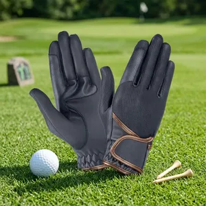 Gants de golf en cuir PU bleu foncé, à doigts entiers, antidérapants, respirants, unisexes, avec fermeture à enfiler, gants de sport - Product Image 5