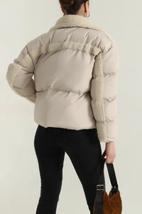 Chaqueta Acolchada para Mujer, Nueva Colección Otoño Invierno, Alta Calidad, Personalizable, Negra, de Lona Transpirable, con Cuello Alto, de Nailon y Piel de Oveja - Product Image 5