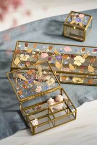 Decorative Metal & Glass Storage Boxes With Metal Frame For Jewelry Organizers And Customized Glass Jewelry Boxes - Product Image 5