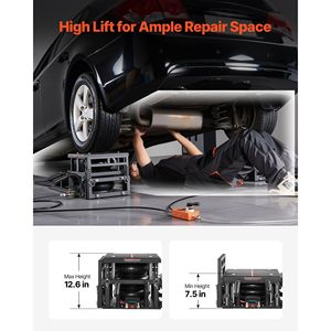 2 Pezzi Sollevatori Pneumatici Portatili per Auto, Capacità 5 Tonnellate (11023 Libbre), Altezza Massima 12,6 Pollici, Rampa Pneumatica e Cunei per Ruote per Veicoli - Product Image 3