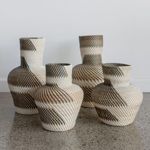 Silver rattan vase table display <b>accessories</b> top choice home decor hand-<b>braided</b> flower vases - Product Image 2