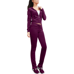 Women's Breathable Winter Tracksuit Set Custom <b>Crop</b> Top <b>Zip</b> <b>Up</b> Hoodie and Jogger Two Piece Casual Workout Outfit - Product Image 4