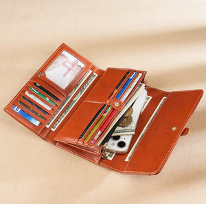 ที่ใส่บัตรคุณภาพสูงสำหรับผู้ชาย หนังแท้ ดีไซน์ทันสมัย ป้องกัน RFID น้ำหนักเบา ปิดด้วยกระดุม พรีเมียม ขายส่งจากโรงงานโดยตรง - Product Image 2