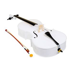 Cello professionnel 4/4 fait main avec accessoires en ébène, archet en bois, colophane, chevalet et sac blanc - Product Image 4