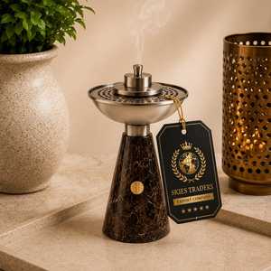 white Base Metallic <b>Incense</b> <b>Burner</b> Tabletop Arabic Aroma Diffuser Luxury Fragrance Holder Home Bakhoor <b>Burner</b> - Product Image 5