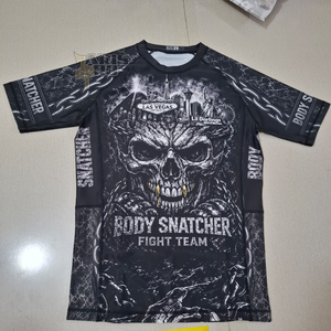 เสื้อรัดกล้ามเนื้อ No Gi BJJ Rash Guard แบบสั่งทำพิเศษ ระบายอากาศได้ดี มีแผงตาข่ายด้านข้าง พร้อมโลโก้ด้านหน้า ขายส่ง - Product Image 6