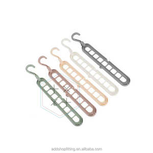 Conception réglable détachable 9 fentes en plastique peu encombrant stockage cintre pour garde-robe à la maison - Product Image 3