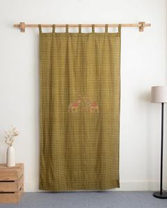 Cortinas con Estampado a Cuadros Hechos a Mano, Textura Gingham, con Bolsillo para Barra, para Dormitorio, Sala de Estar, Decoración Rústica, Juego de Cortinas Translúcidas - Product Image 4