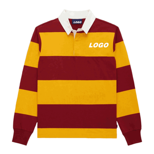 Maillot de rugby personnalisé avec logo, manches courtes, style classique old school, pour homme, 100% coton, poids lourd 300g, résistant - Product Image 1