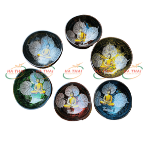 Bol en coquille de noix de coco écologique fait main, laque vietnamienne pour table et présentoir - Product Image 3