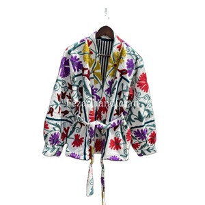 Chaqueta de algodón cosida a mano unisex con bordado uzbeko chaqueta de tela Suzani al por mayor chaqueta con forro lateral para hombres y mujeres - Product Image 1