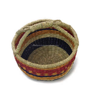 Cesta Bolga Tejida a Mano, Material Natural, Hierba Marina, Ecológica, Comercio Justo - Product Image 4