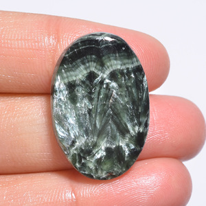 Cabujón de Serafinita de Alta Calidad al por Mayor, Piedra Natural Suelta para Joyería Curativa, Certificada por Terceros, Tamaño Personalizable - Product Image 2