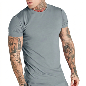 T-shirt personnalisé pour homme, col rond, manches courtes, tricoté, imprimé, uni, 100% polyester, écologique, séchage rapide, respirant, sport - Product Image 3