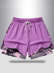 Performance Running <b>Shorts</b> <b>Men</b> Breathable <b>Lightweight</b> Comfortable Quick Dry Training Gym Jogging Solid Color <b>Shorts</b> For <b>Men</b> - Product Image 1