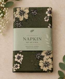 Essuie-tout en coton de qualité supérieure avec imprimé floral olive foncé – Essuie-tout de cuisine botanique décoratif pour la maison, le restaurant et le milieu domestique - Product Image 3