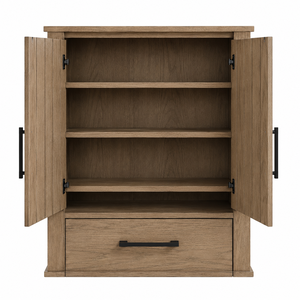 Armoire de salle de bain murale en teck avec tiroir - Product Image 2