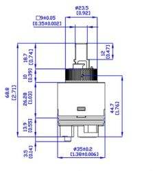 Cartucho de cerámica CAP0027 35 mm OD - Product Image 2