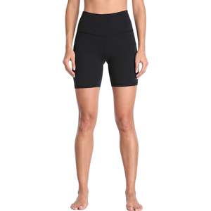 Shorts Deportivos Ajustados para Mujer, Color Sólido, para Gimnasio, Deportes, Running, Transpirables, Cintura Elástica, Cintura Alta - Product Image 2