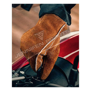 Gants de moto respirants en cuir suédé de vachette pour hommes, vente chaude en usine - Product Image 6