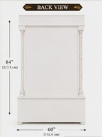 Temple blanc brillant avec un design de plumes de paon, tiroirs de rangement, mandir traditionnel pour la maison, éclairage LED, meubles de salon, USA