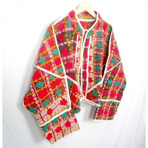 Chaqueta vintage Kantha surtida para mujer, acolchada a mano, de tela de algodón vintage, estilo bohemio, ropa india para dama a la moda. - Product Image 5