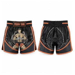Pantalones Cortos de Muay Thai para Entrenamiento de Combate, Grappling, Artes Marciales, Kickboxing, Transpirables, Casuales, de Tela de Poliéster - Product Image 1