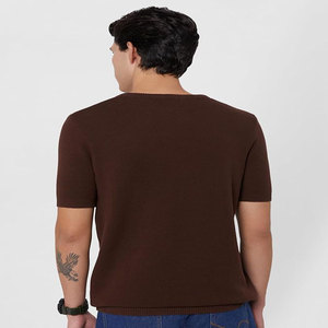 Camiseta de Manga Corta para Hombre Moglies, Color Verde Sólido, Cuello Redondo/en V, Corte Regular, Tejido de Algodón, Informal, Transpirable, Diseño Personalizable, Secado Rápido - Product Image 2