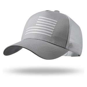 Gorra Trucker Gris de 6 Paneles Unisex para Adulto, Gorra de Béisbol Casual de Malla Ajustada con Diseño de Bandera por Transferencia Térmica, Primavera Verano - Product Image 3