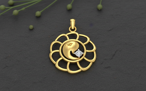 Pendentif Ganesha en or 14 carats, diamant de laboratoire VVS1, bijoux spirituels, design personnalisé, fabricant de bijoux spirituels, charme en diamant cultivé en laboratoire - Product Image 3
