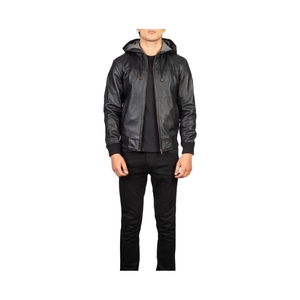 Manufacturer's Custom Men's Genuine Sheep Skin Jacket Stand Collar Varsity Style <b>Light</b> Reversible <b>Letter</b> Wholesale Supply - Product Image 2