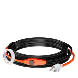 Cavo Riscaldante per Tubi d'Acqua da 18 Piedi (7W/FT) con Termostato Integrato per Protezione di Tubi in PVC/Tubo Flessibile/Metallo - Product Image 1