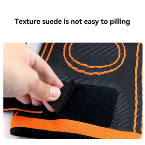 Elastic Knee Sleeve with Adjustable Closure for <b>Men</b> Compression Support <b>Brace</b> Black Green Orange Design - Product Image 4