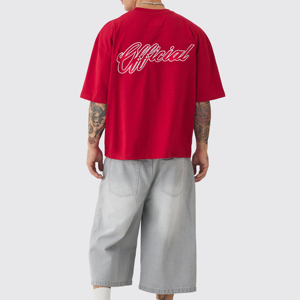 เสื้อยืดคอกลมทรงหลวมโอเวอร์ไซส์สีขาวแบบดรอปโชว์เดอร์ ผลิตตามสั่งขายส่ง ผ้าฝ้ายคุณภาพสูง ระบายอากาศได้ดี สำหรับผู้ชาย ด้านหน้าเรียบ - Product Image 5