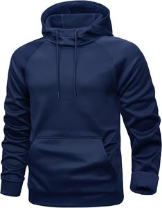 Vente en gros de sweat-shirts à capuche pour hommes, bleu marine, manches raglan, en molleton, avec logo personnalisé, sweat-shirt à capuche uni, sport, fabricant - Product Image 1