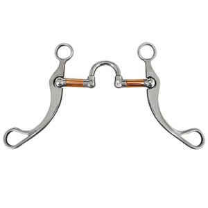 Bocado de acero inoxidable de vástago corto con alambre trenzado para caballo, equipo de carreras de barriles - Product Image 1
