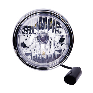 Faro delantero para motocicleta JY-19M9, faro delantero para motocicleta con carcasa de hierro con anillo de galvanoplastia de 200 mm y lente de vidrio, 6V/12V - Product Image 1