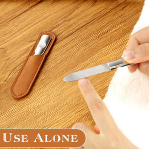 Lima de Uñas Portátil de Doble Cara, Personalizable, de Acero Inoxidable Profesional de Alta Calidad - Product Image 5