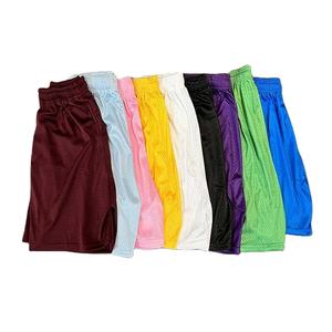 โลโก้ที่กําหนดเองกางเกงขาสั้นบาสเกตบอลกีฬาตาข่ายคู่ระบายอากาศหลวมการฝึกอบรมออกกําลังกาย Runningy กางเกงขาสั้นตาข่าย - Product Image 1