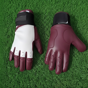 Blue Leather Batting Gloves Breathable Full Finger Unisex Adult Training Ambidextrous <b>Hook</b> and Loop Closure <b>Outdoor</b> - Product Image 4