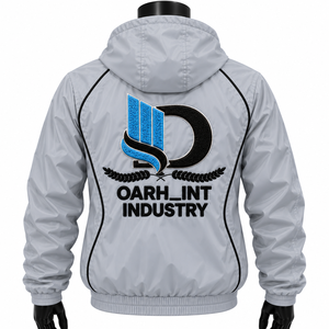 High Quality Men's <b>Light</b> Gray Hooded Windbreaker <b>Jacket</b> Windproof <b>Waterproof</b> Breathable Zipper Closure Casual Winter Wear - Product Image 2