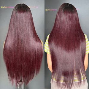 Meilleure vente couleur bordeaux perruque de cheveux vietnamiens os brut droit Super Double dessiné 100% cheveux humains expédition dans le monde entier - Product Image 4