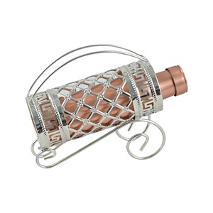Moderno Soporte Metálico para Botellas de Vino, Escultórico, para una Sola Botella, para Mesa - Product Image 1