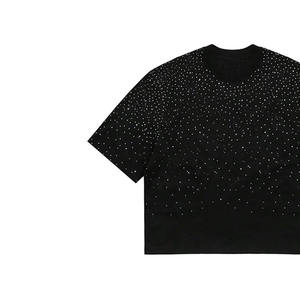 Camiseta Personalizable para Hombre, Cuello Redondo, Manga Corta, Estilo Boxy, con Pedrería, 100% Algodón, Estilo Urbano Vintage - Product Image 3